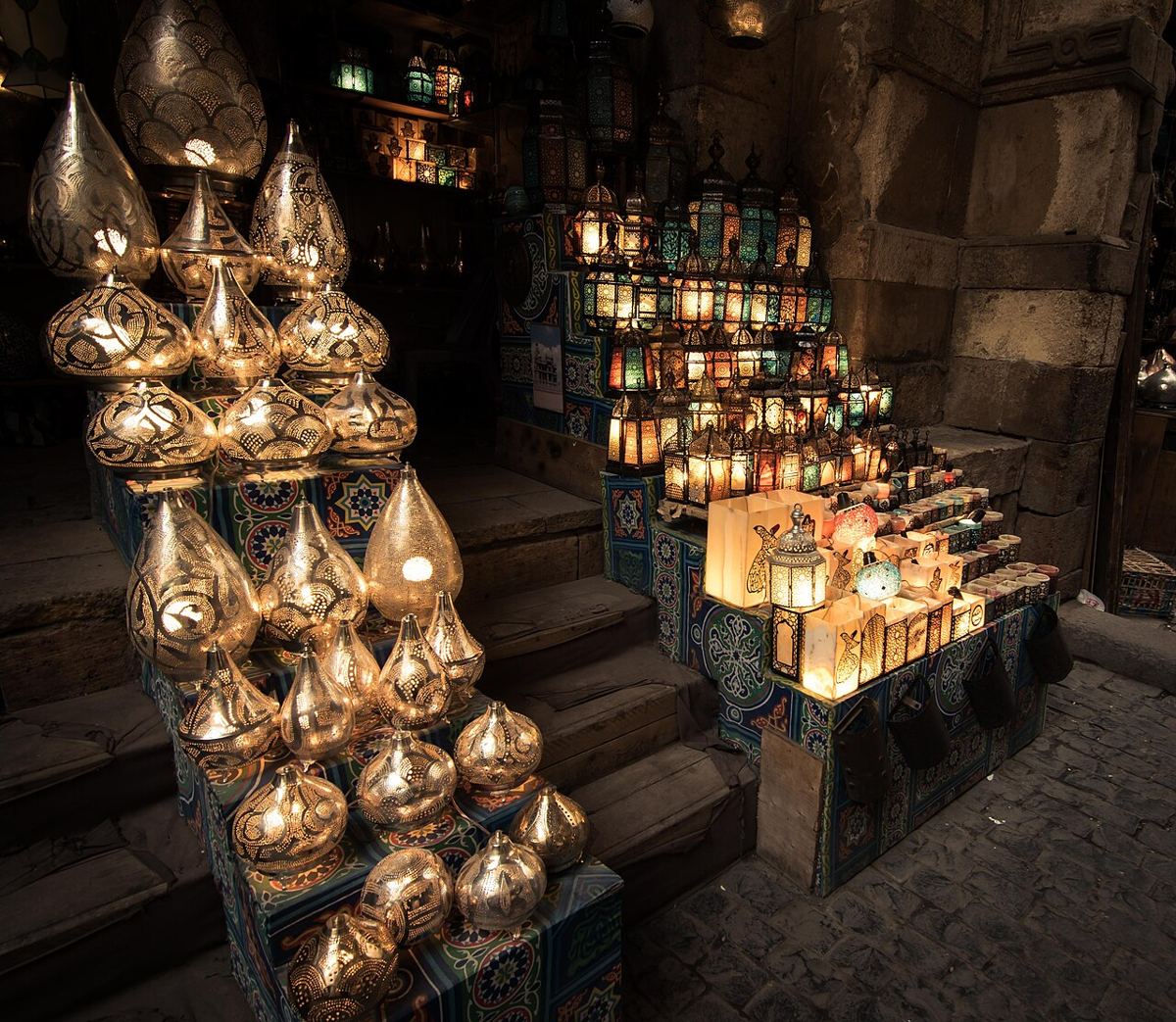 Lanterns in the Khan el-Khalili bazaar